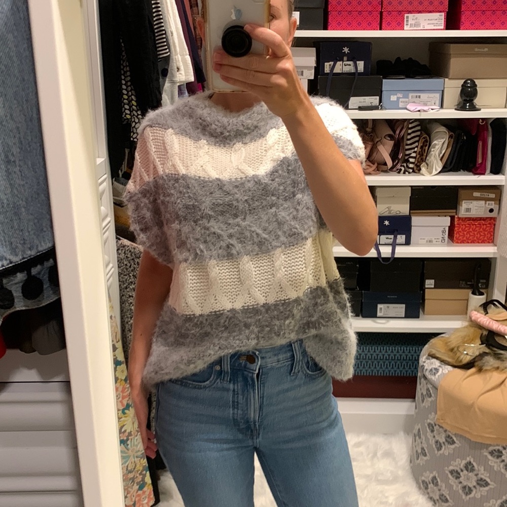 Melrose & Market | Grey & White Sweater | Size XS
